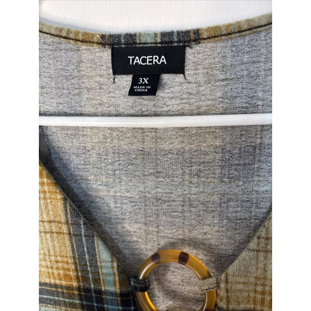 NWT Tacera Dress Soft Warm Plaid‎ Autumn Colors Size 3X